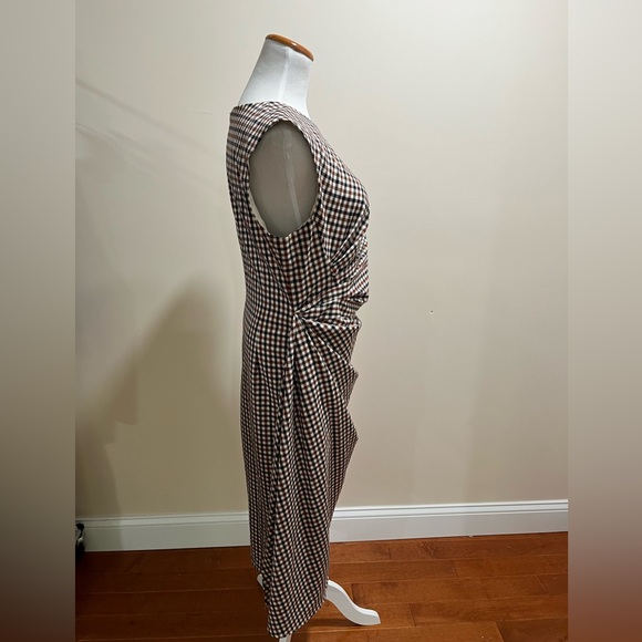 MM Lafleur Windowpane Sharkskin Print Sleeveless Jeannine Dress Sz. 12 - Picture 4 of 6